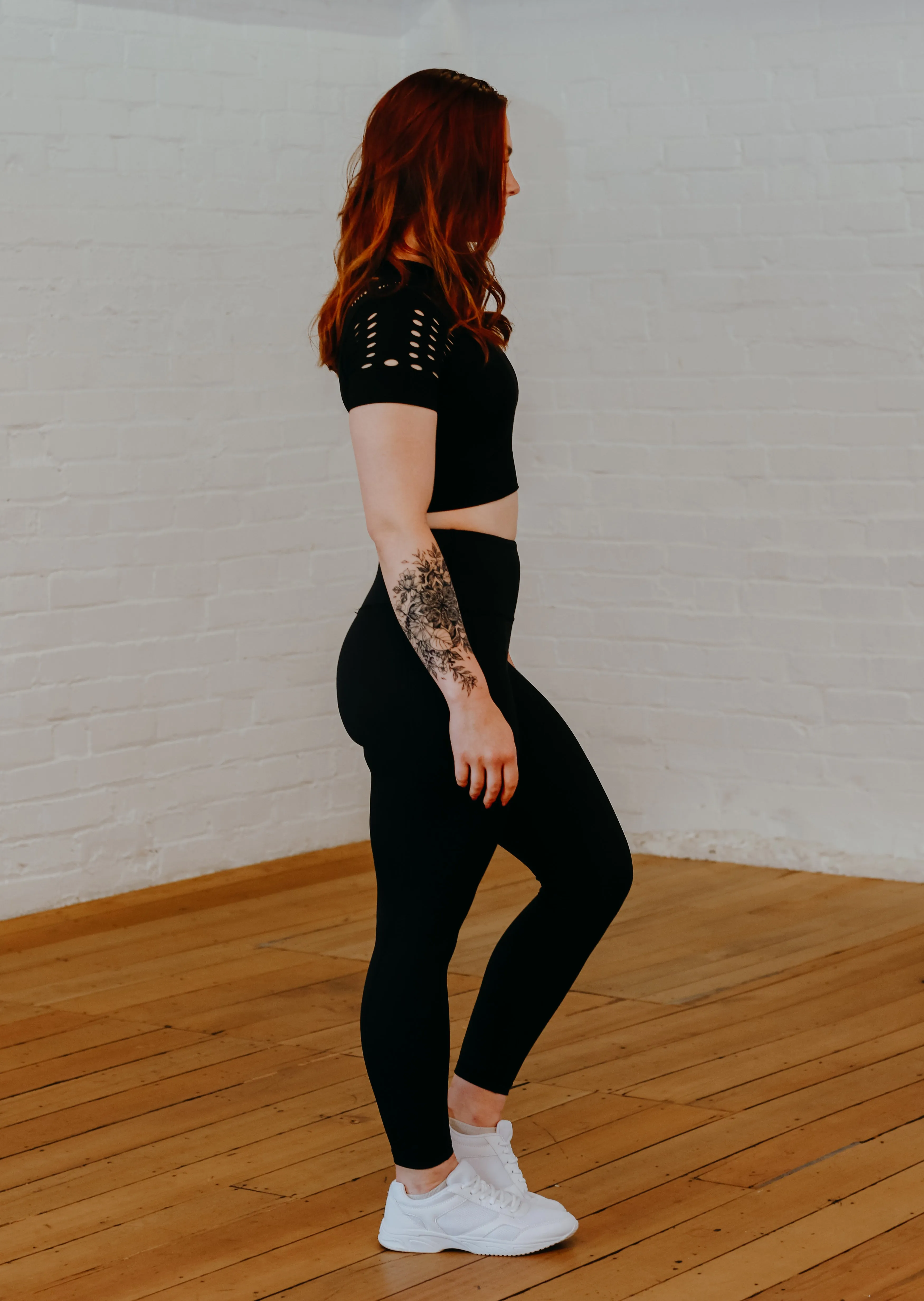 Peach Builder Black Staple Tights