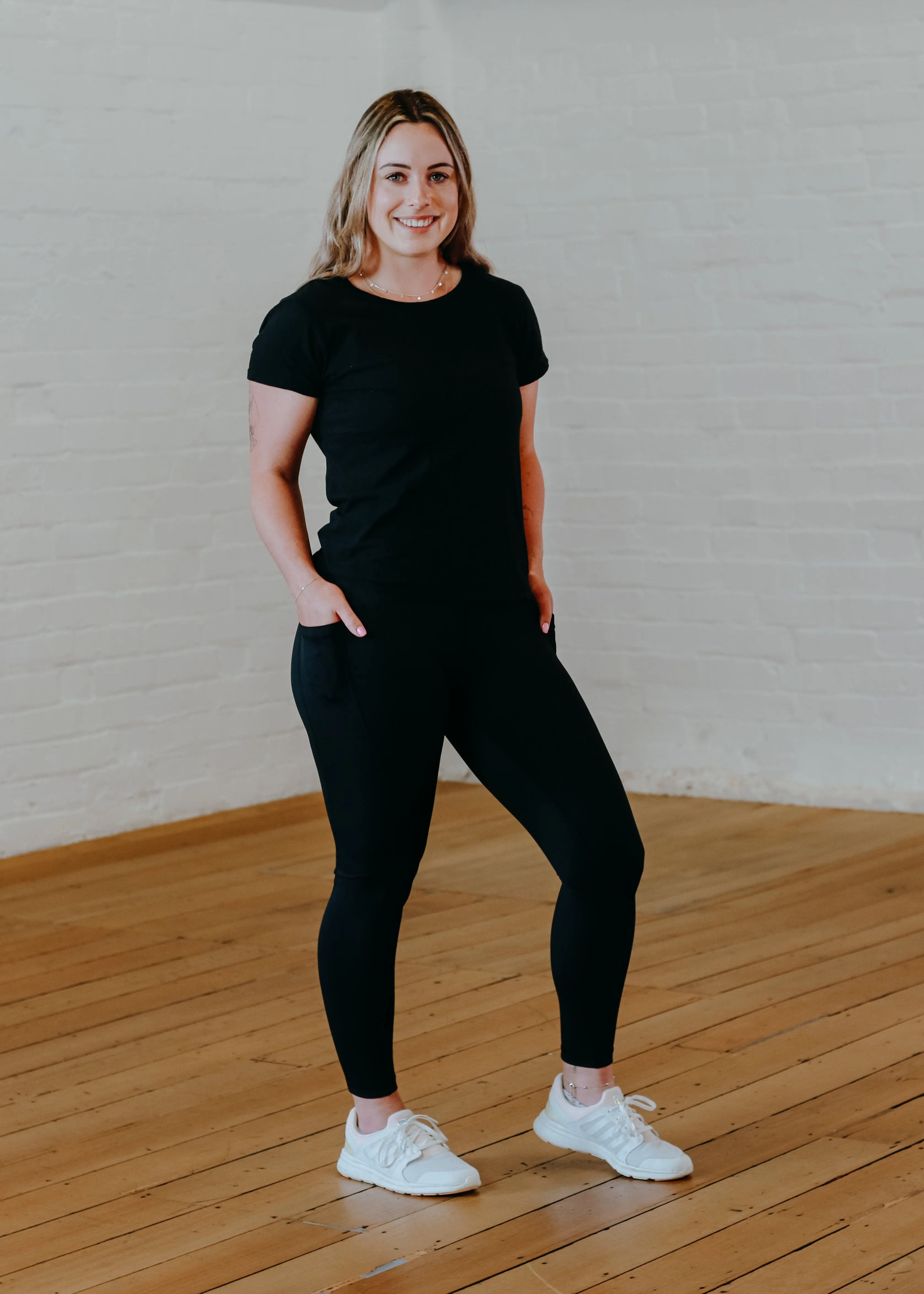 Peach Builder Black Staple Tights