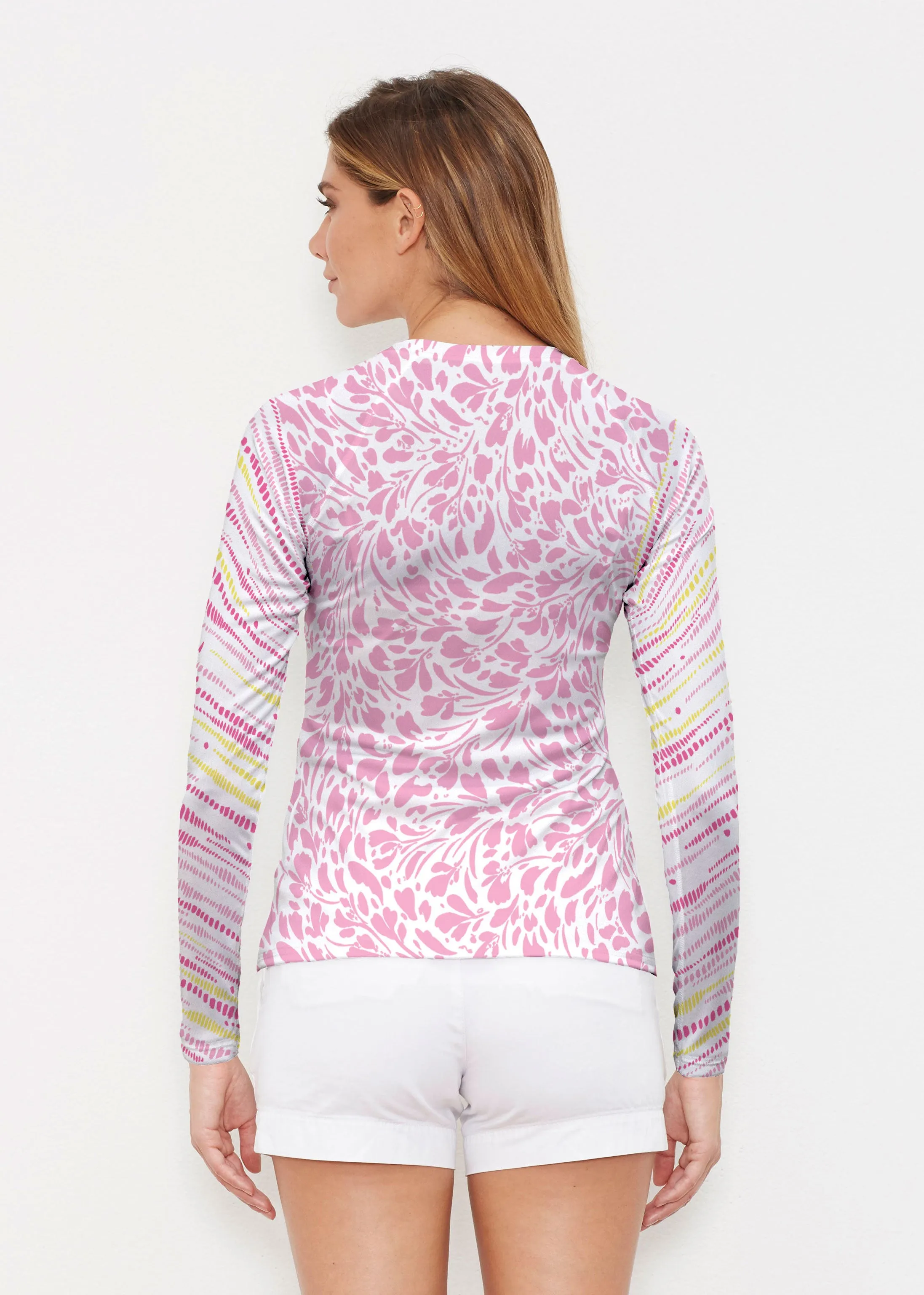 Pebble Dots Pink (7938) ~ Long Sleeve Rash Guard