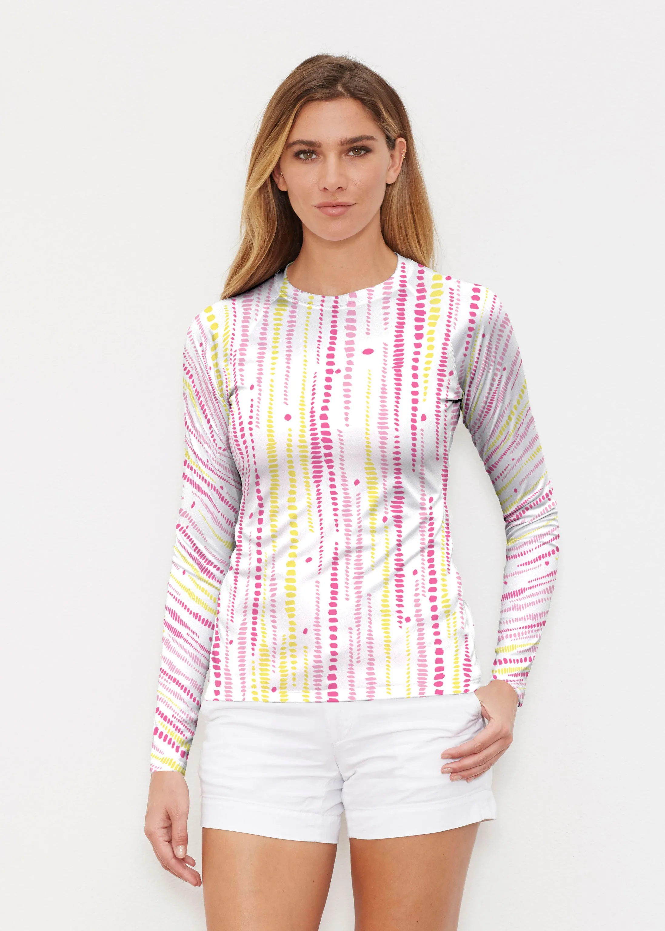 Pebble Dots Pink (7938) ~ Long Sleeve Rash Guard