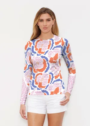 Peonies Pink (8074) ~ Long Sleeve Rash Guard