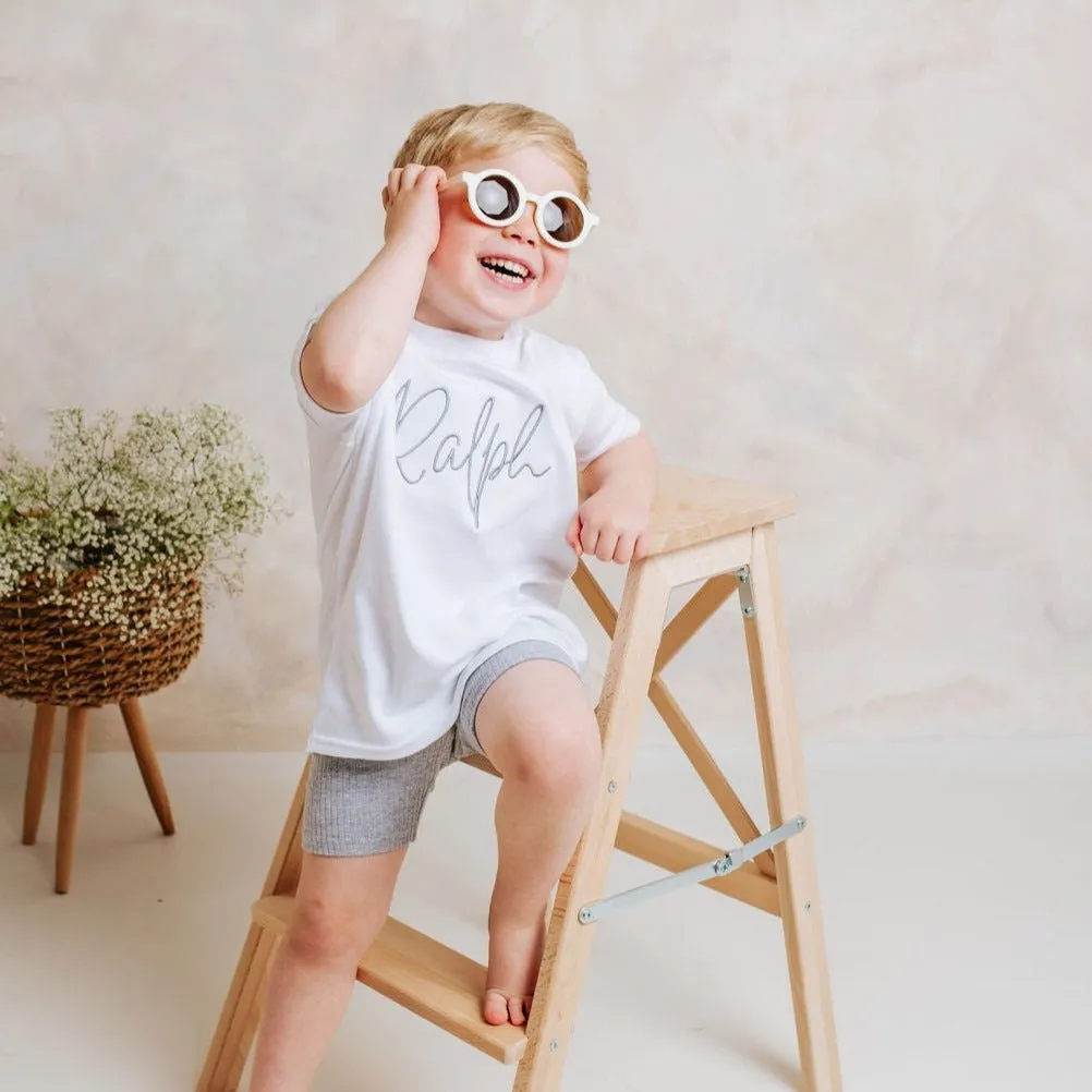Personalised Tshirt and Grey Cycling Short Set