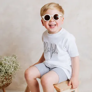 Personalised Tshirt and Grey Cycling Short Set