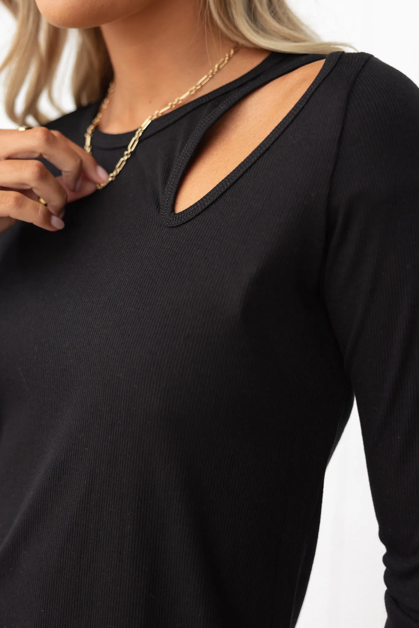 Pilates Core Rib Top - Black