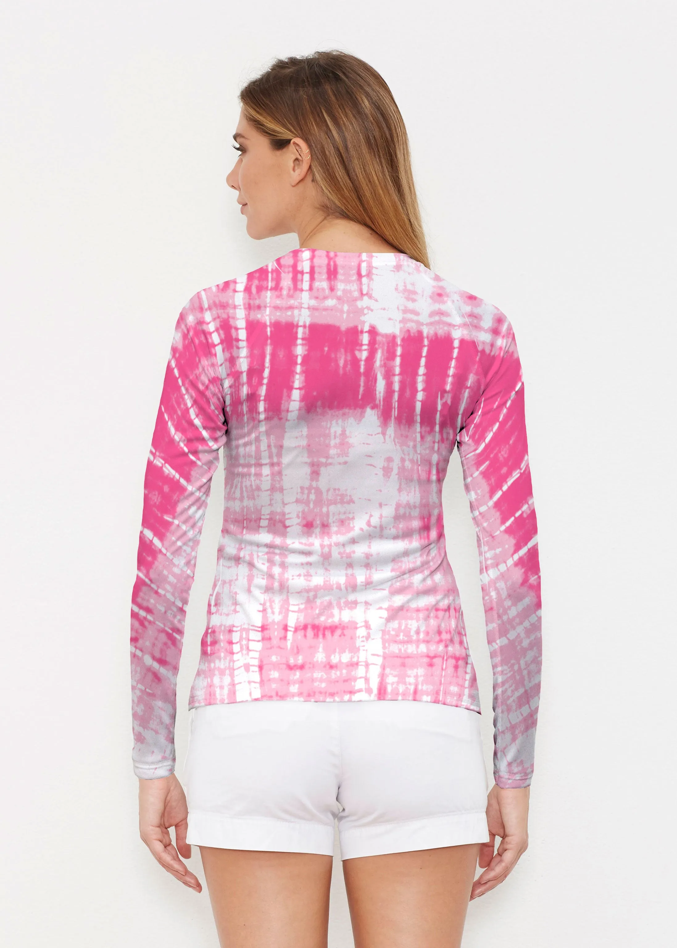 Pink Tie Dye (14254) ~ Long Sleeve Rash Guard