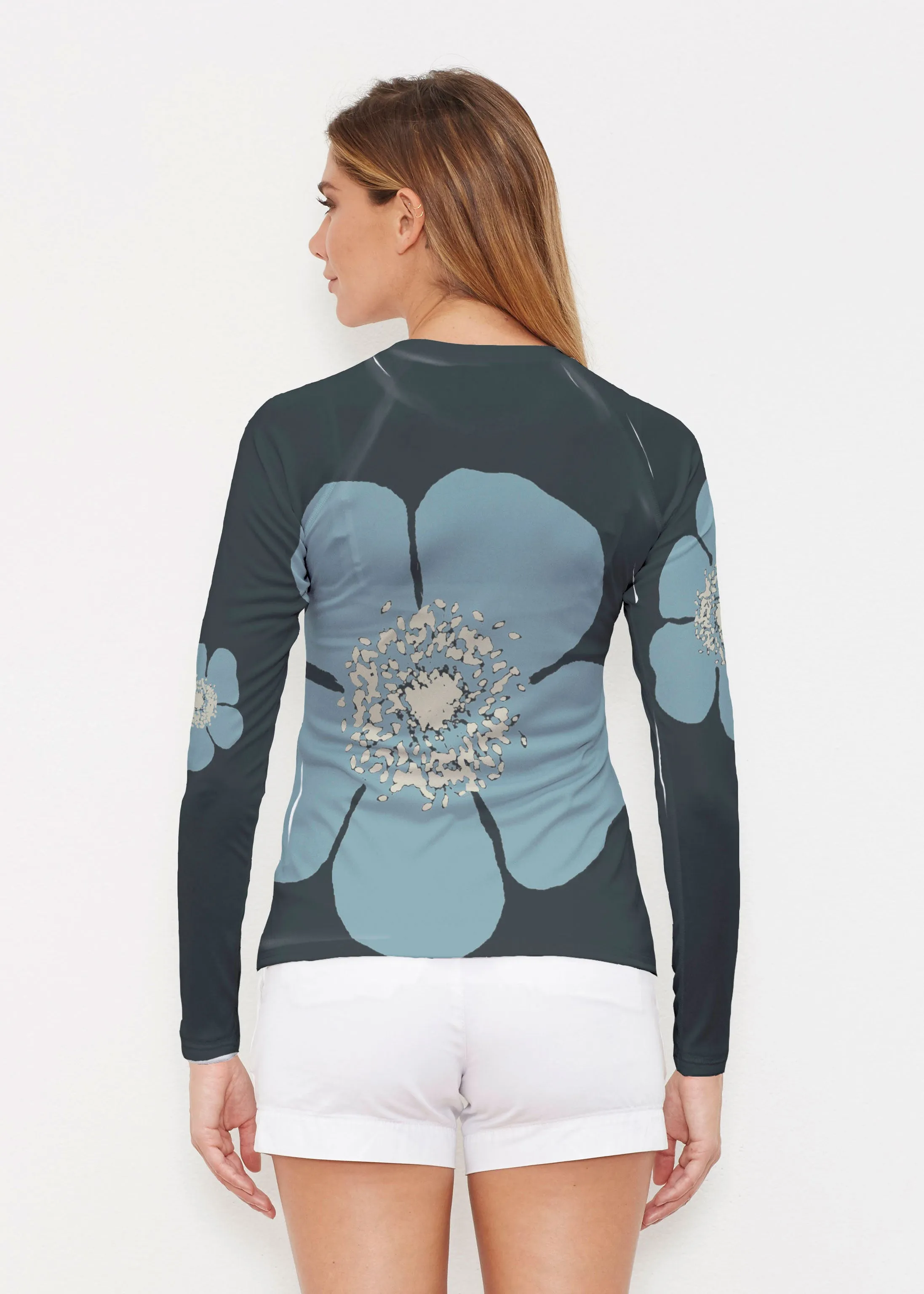 Poppy SteelBlue-Grey (7066) ~ Long Sleeve Rash Guard