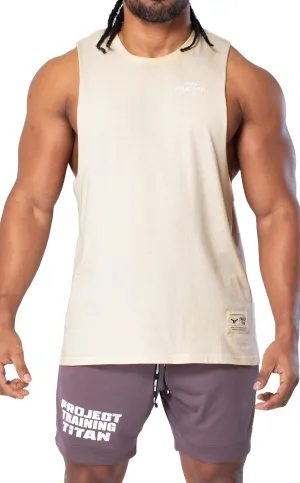 Project Titan Men's Icon Workout Drop Arm Tank Top Cut Off Sleeveless Gym Shirt