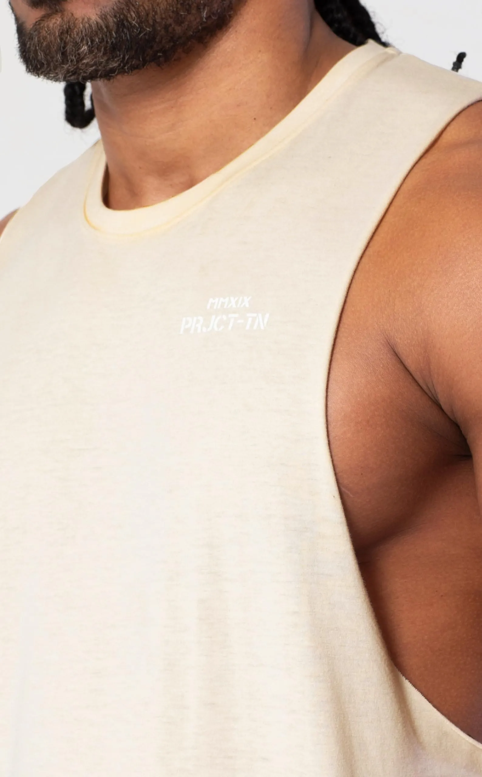 Project Titan Men's Icon Workout Drop Arm Tank Top Cut Off Sleeveless Gym Shirt
