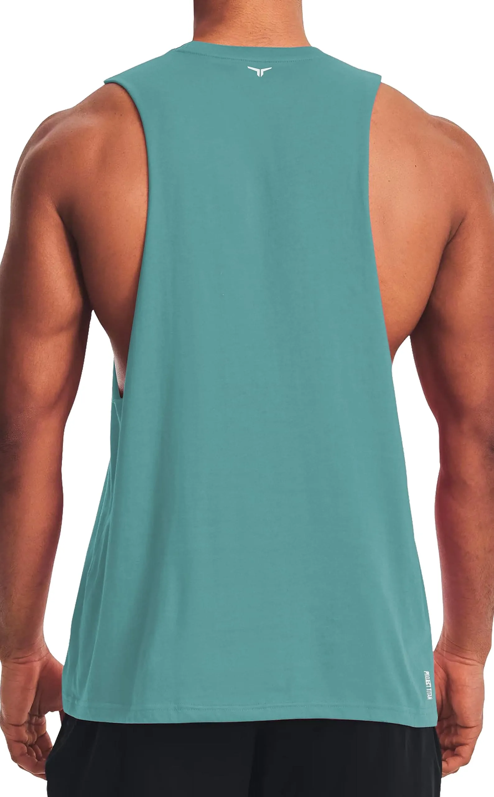 Project Titan Men's Workout Drop Arm Tank Top Cut Off Sleeveless Gym Shirt