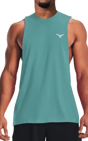 Project Titan Men's Workout Drop Arm Tank Top Cut Off Sleeveless Gym Shirt