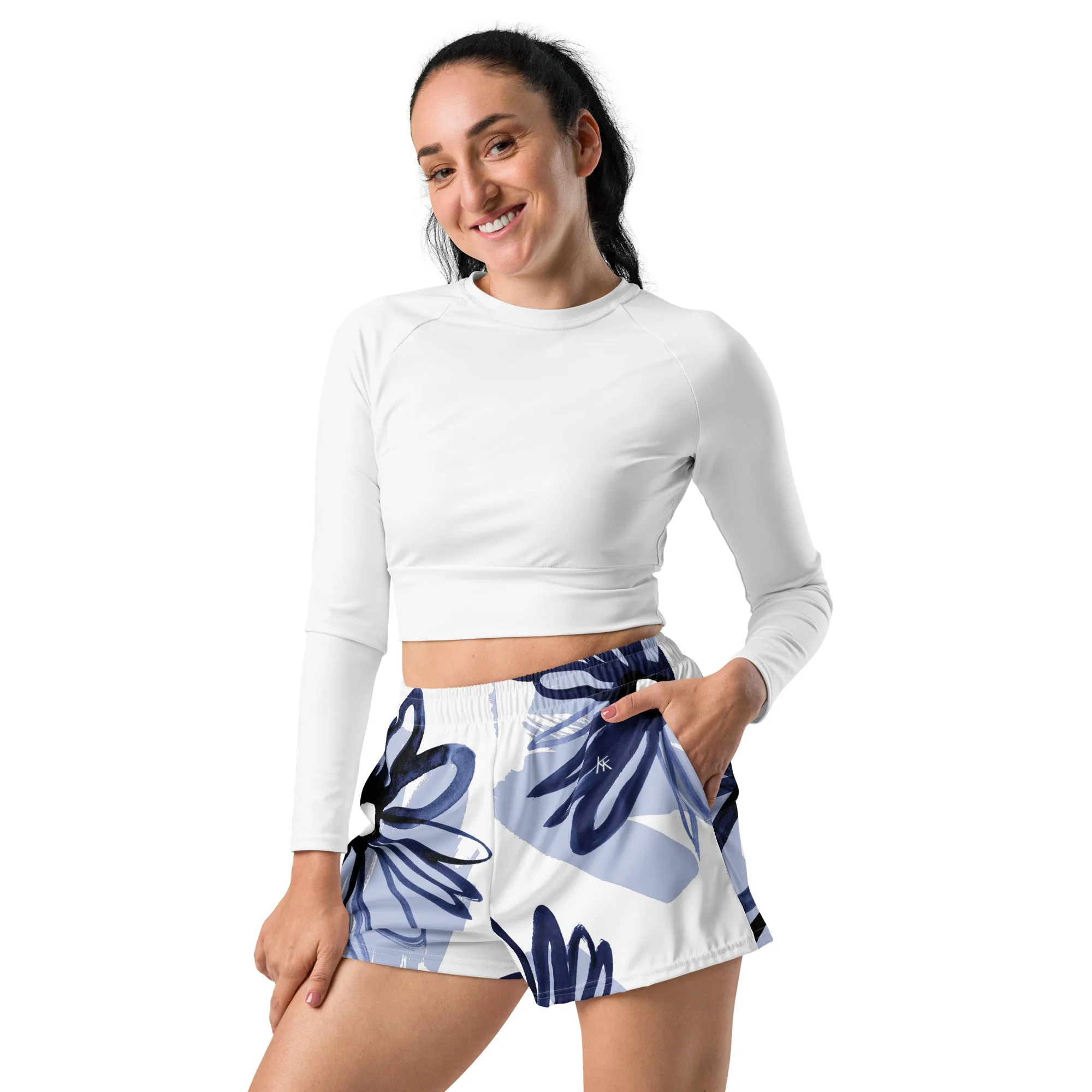 Purple flower Athletic Shorts