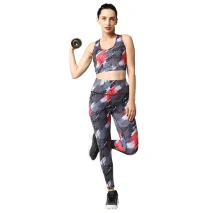 Quick-Dry Printed Sports Bra & High Waist Legging Set