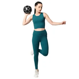 Quick-Dry Sleeveless Crop Top & High-Waist Legging Set