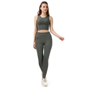 Quick-Dry Sleeveless Crop Top & High-Waist Legging Set