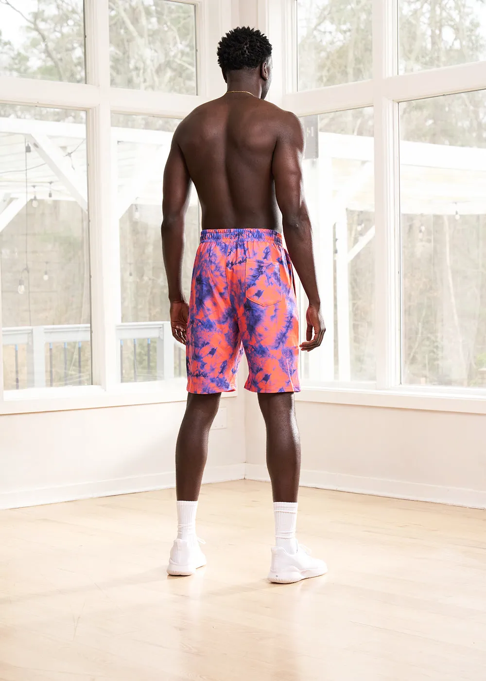 Raimi Men's African Print Shorts (Sunset Tie Dye)- Clearance