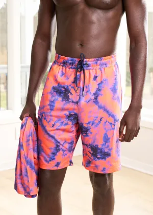 Raimi Men's African Print Shorts (Sunset Tie Dye)- Clearance