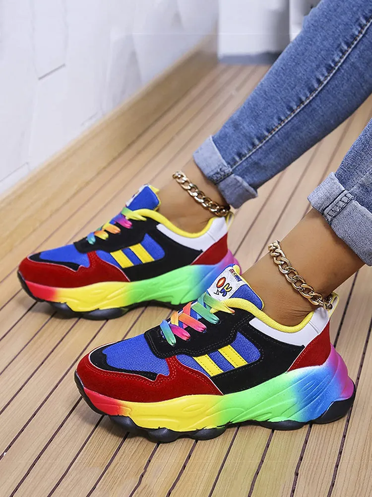 Rainbow Casual Lace-up Sneakers