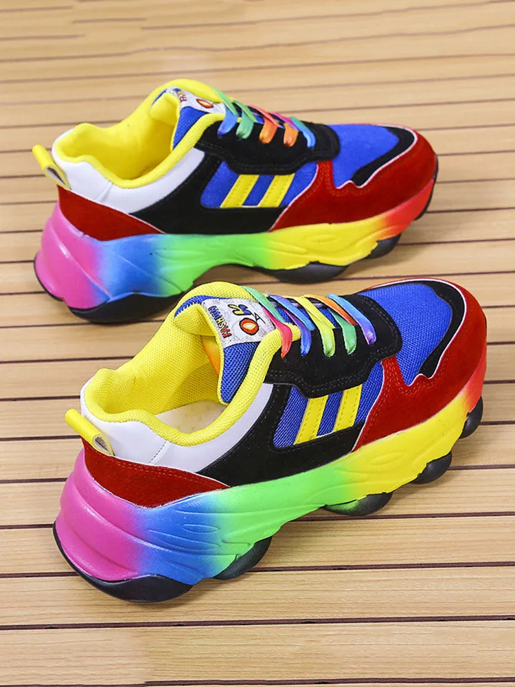 Rainbow Casual Lace-up Sneakers