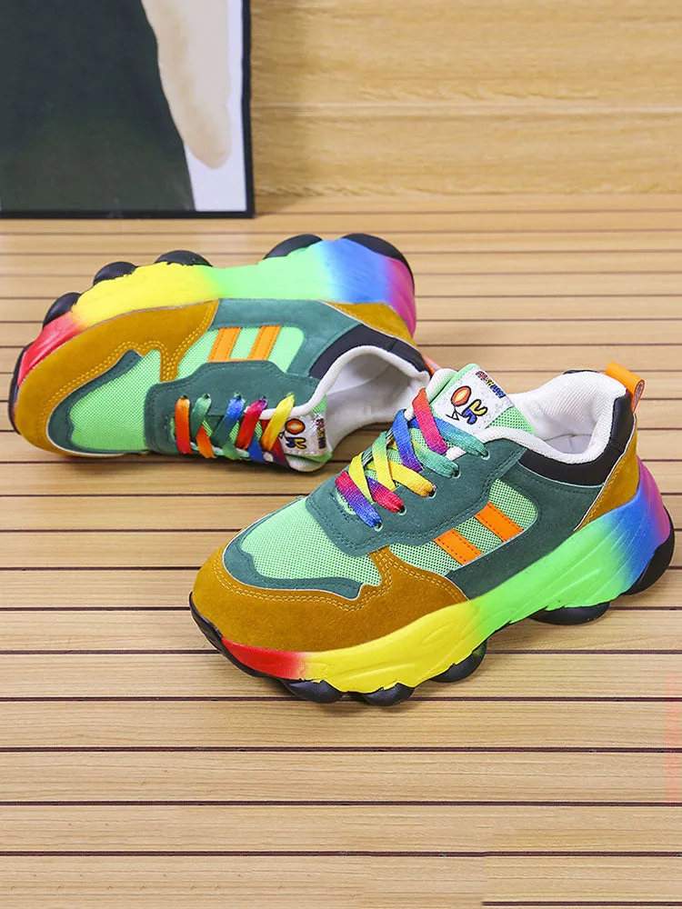 Rainbow Casual Lace-up Sneakers