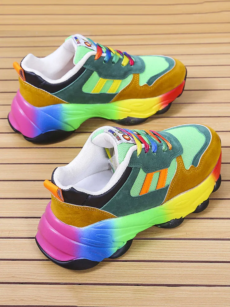 Rainbow Casual Lace-up Sneakers