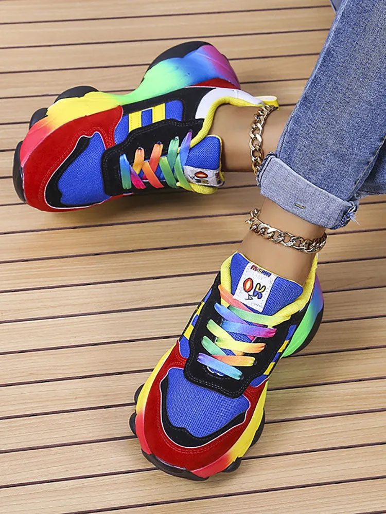 Rainbow Casual Lace-up Sneakers