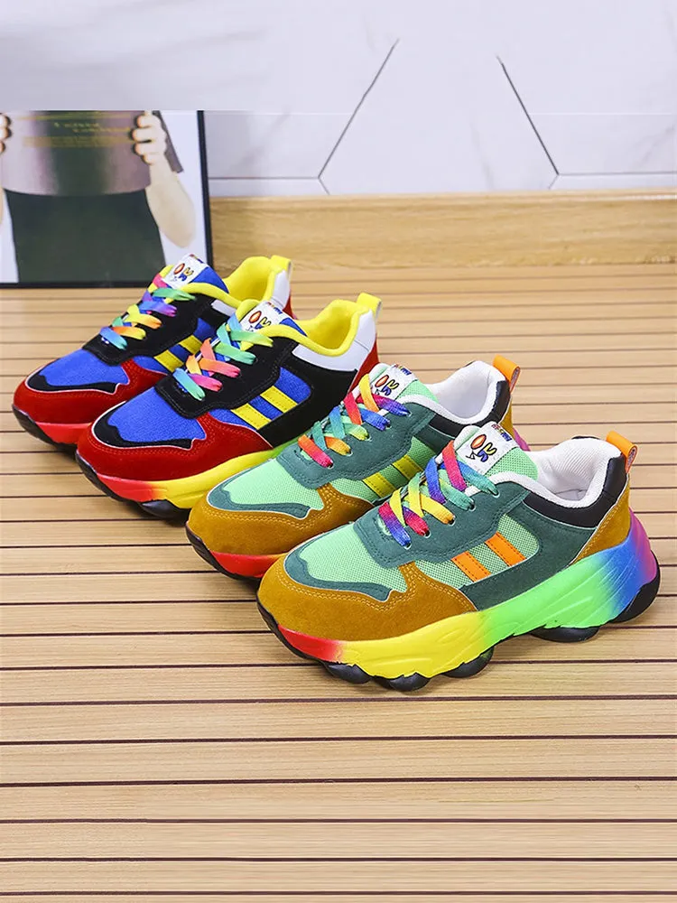 Rainbow Casual Lace-up Sneakers