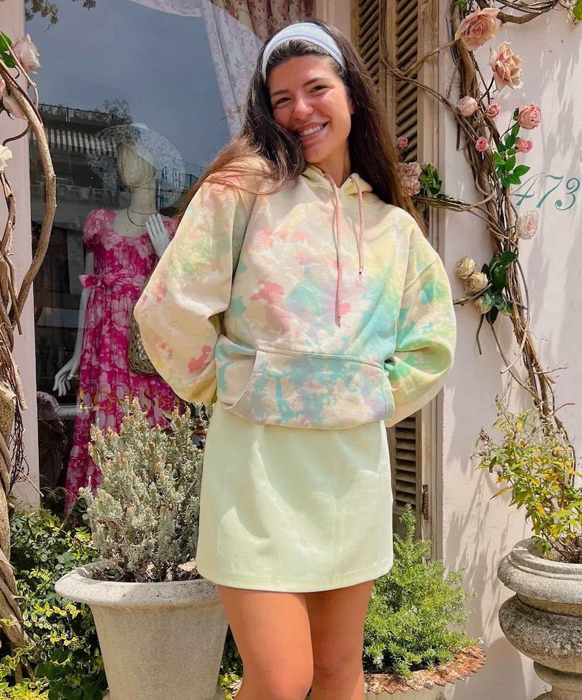 Rainbow Cream Tie Dye Hoodie