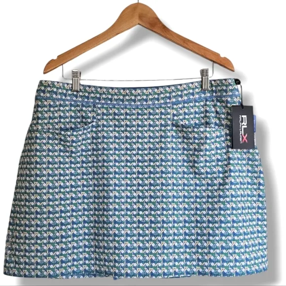 Ralph Lauren RLX Golf Skirt Skort Women Size XL Aim Spring Wicker Multicolor NEW