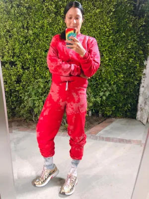 Red Twizzler Tie Dye Loungewear Set