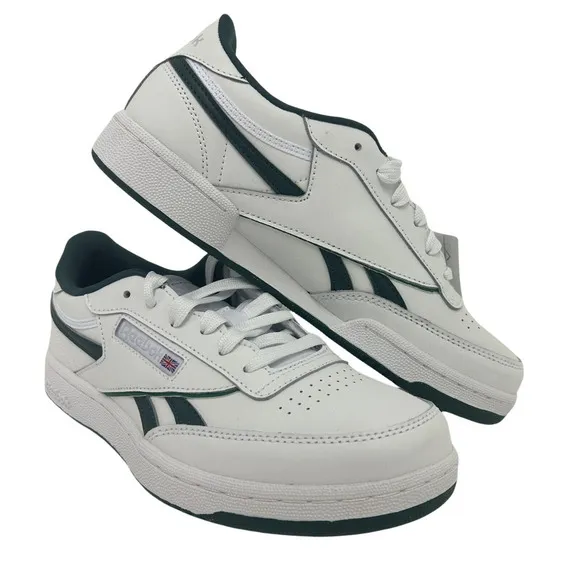 Reebok Club C Revenge HR0643 GS Sneaker Shoes Junior White Green Lace Up NR7673