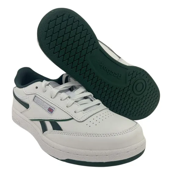 Reebok Club C Revenge HR0643 GS Sneaker Shoes Junior White Green Lace Up NR7673