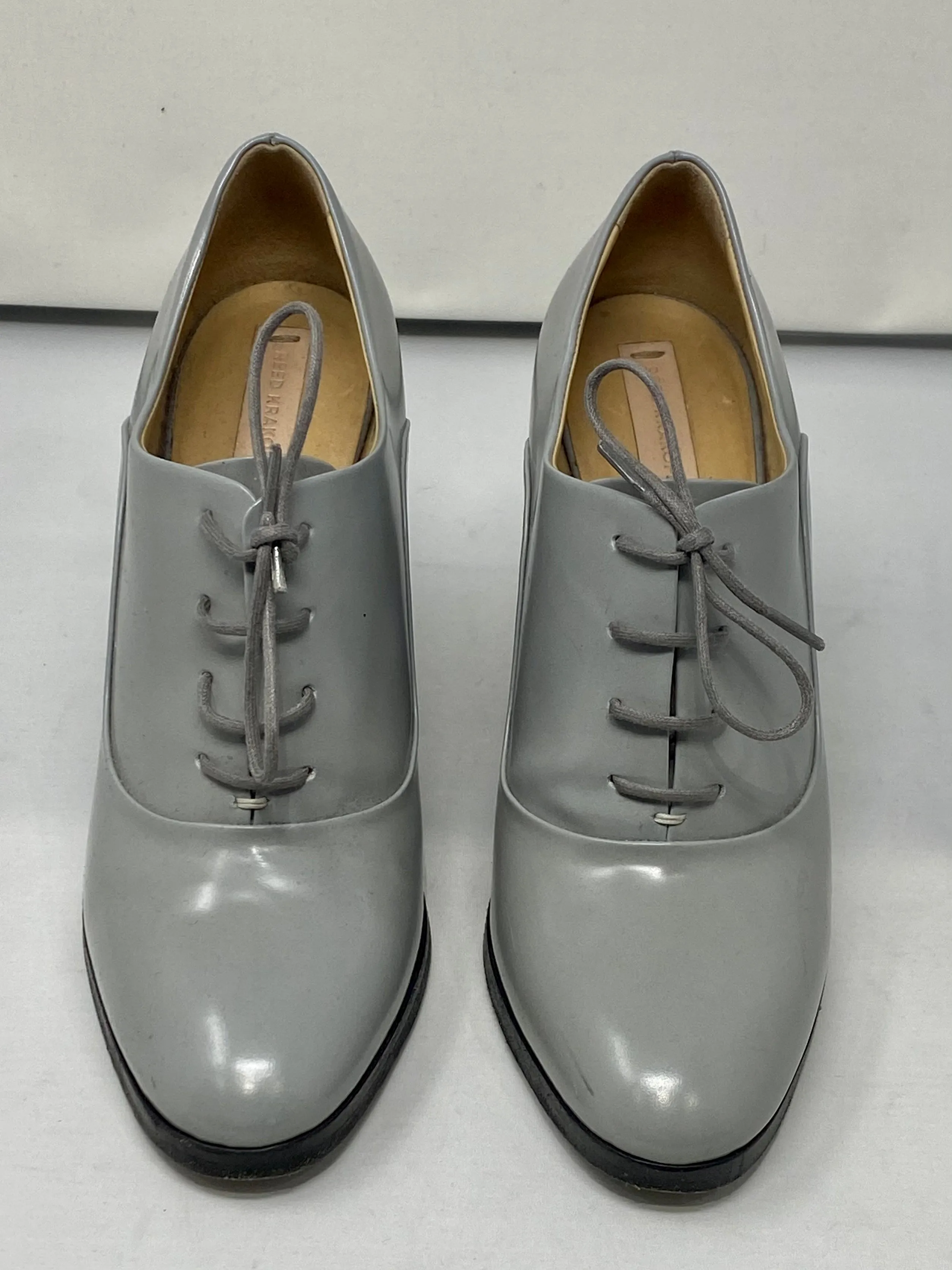 Reed Krakoff Light Grey Lace-Up Heeled Shootie