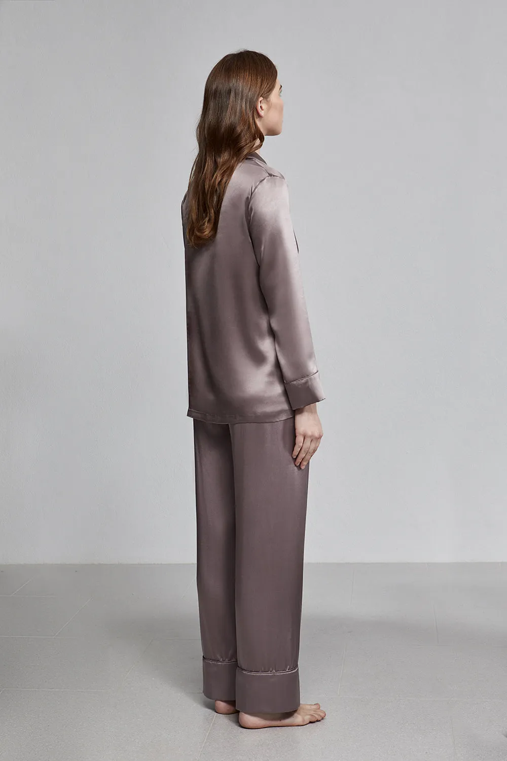 relaxed long pant, smoke