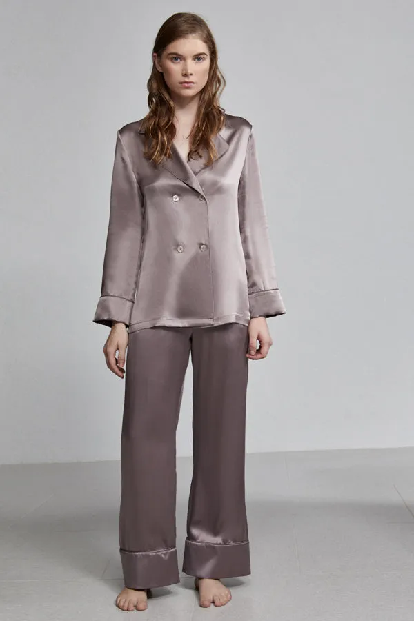 relaxed long pant, smoke