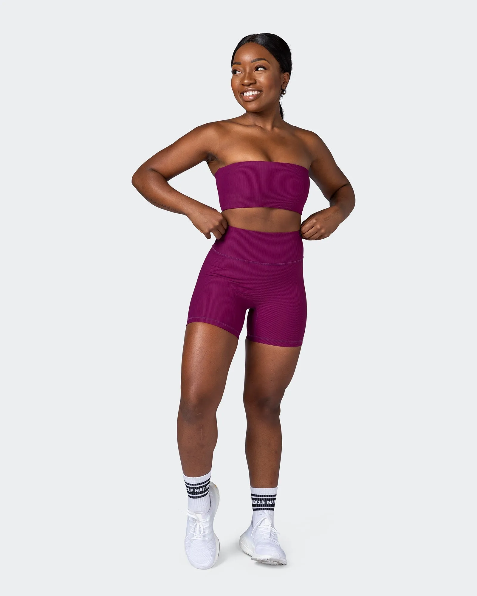Ribbed Bandeau - Huckleberry