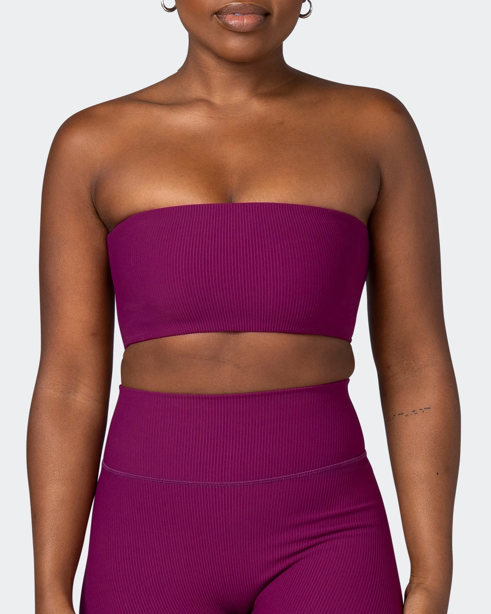 Ribbed Bandeau - Huckleberry