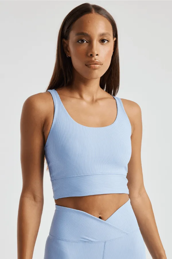 Ribbed Gym Bra - Baby Blue