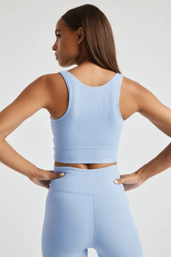 Ribbed Gym Bra - Baby Blue