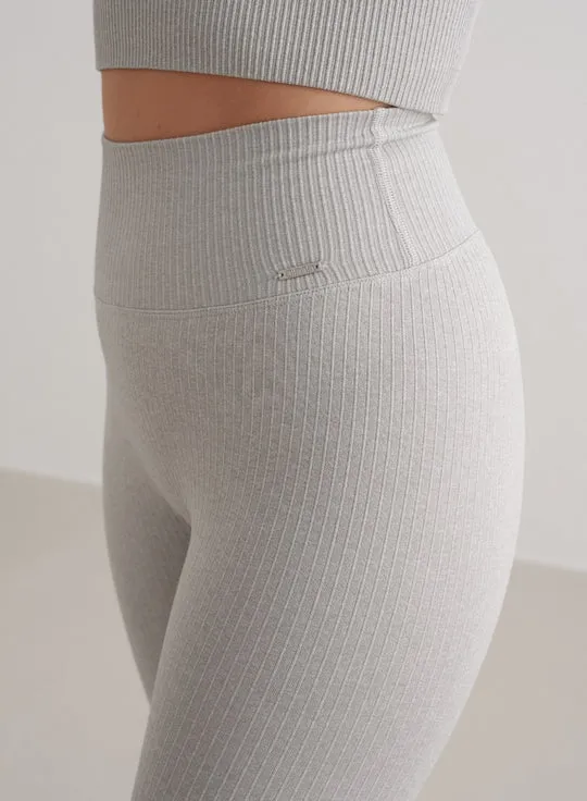 Ribbed Seamless Tights| Grey Melange