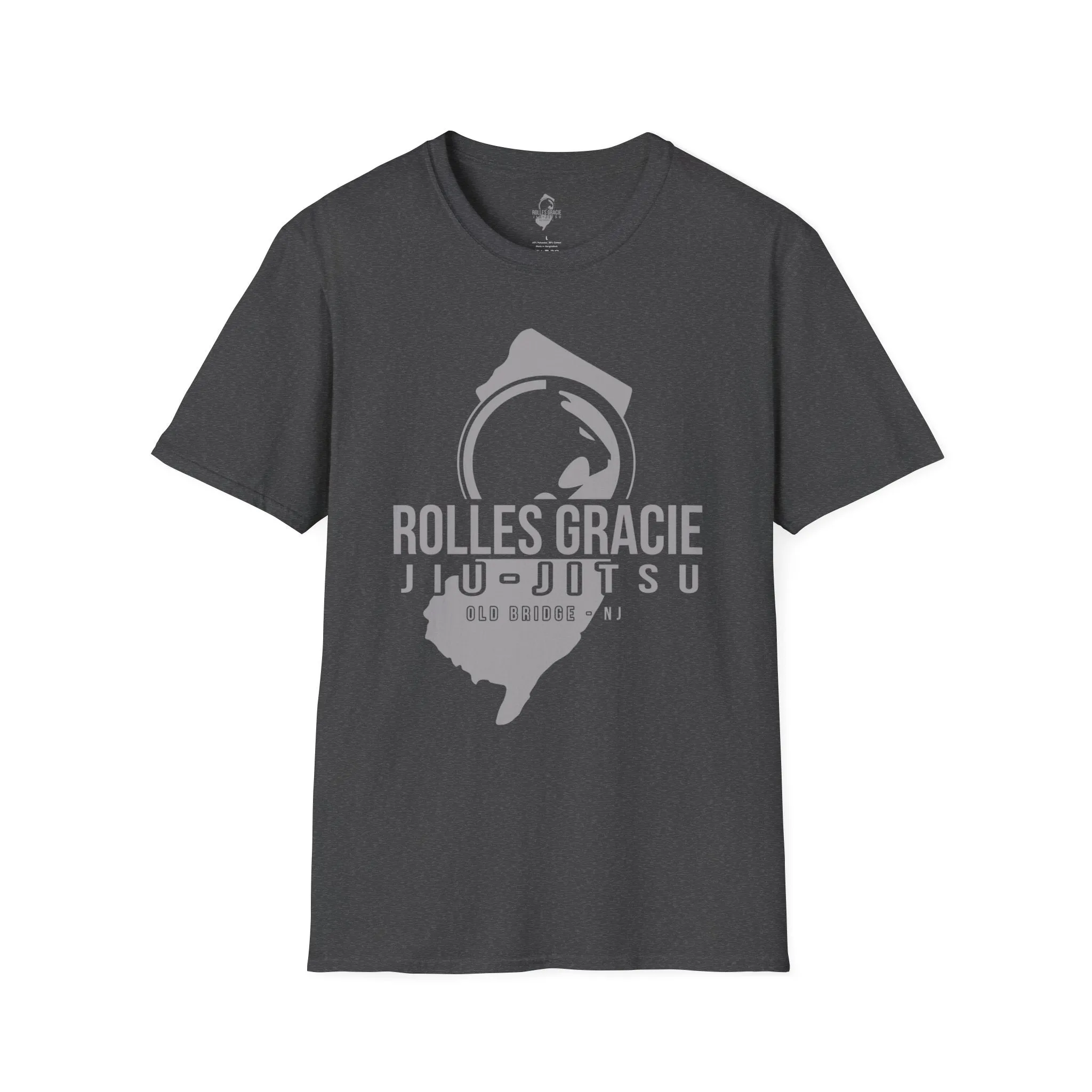 Rolles Gracie Jiu-Jitsu Unisex Softstyle T-Shirt - Grey Design