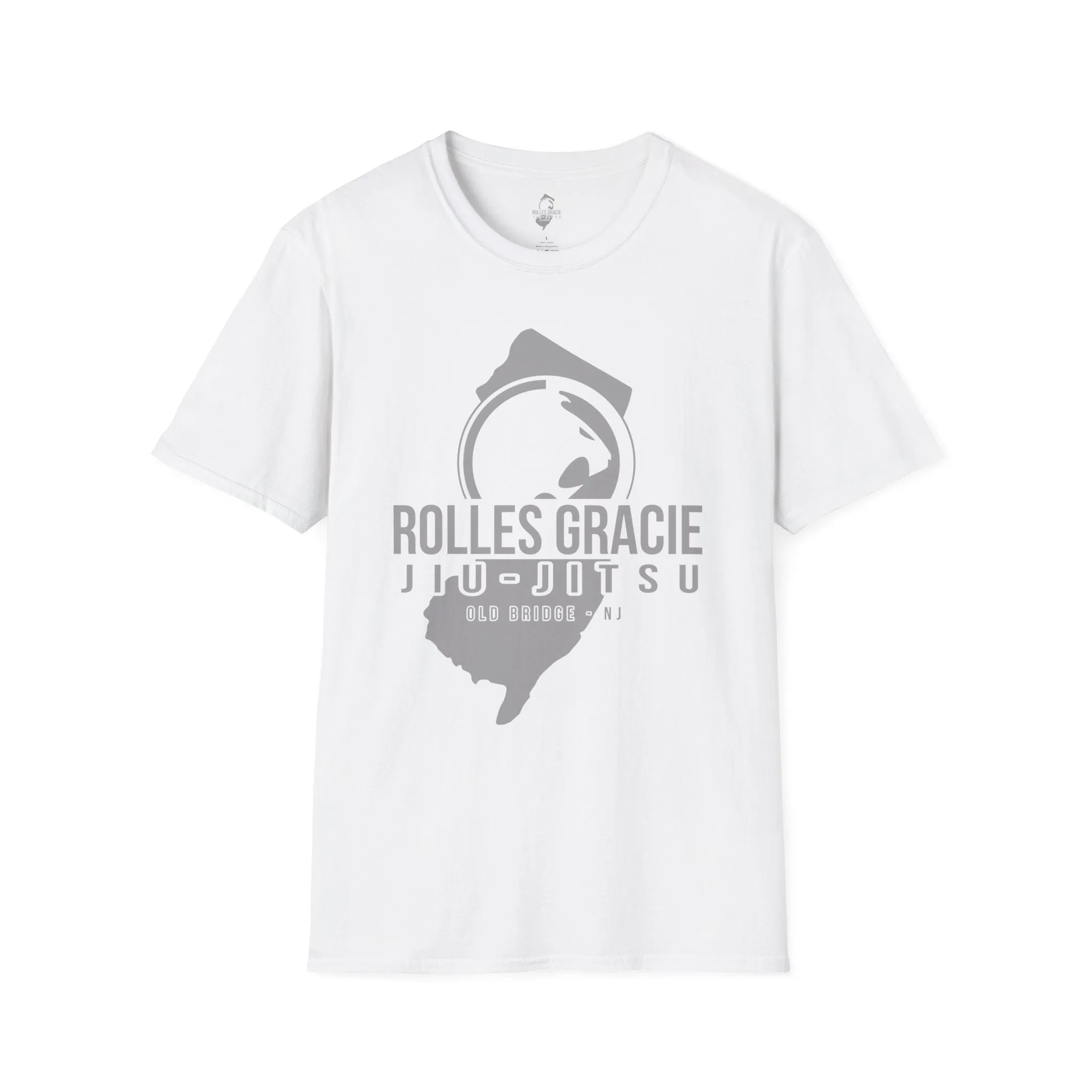 Rolles Gracie Jiu-Jitsu Unisex Softstyle T-Shirt - Grey Design