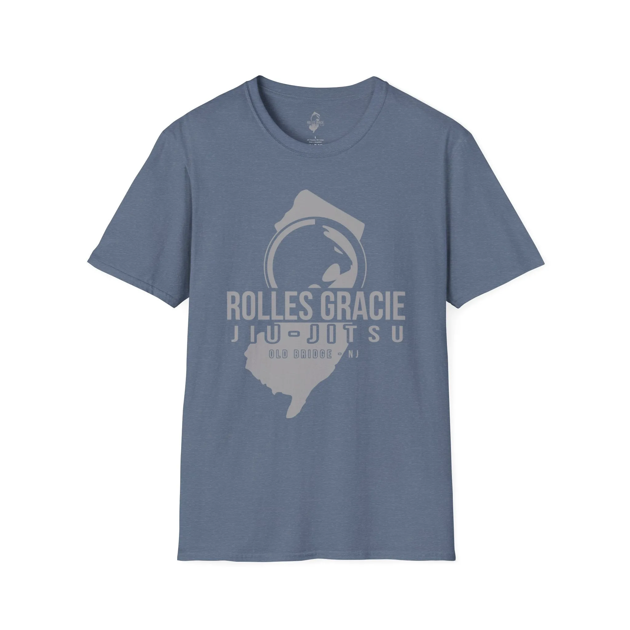 Rolles Gracie Jiu-Jitsu Unisex Softstyle T-Shirt - Grey Design