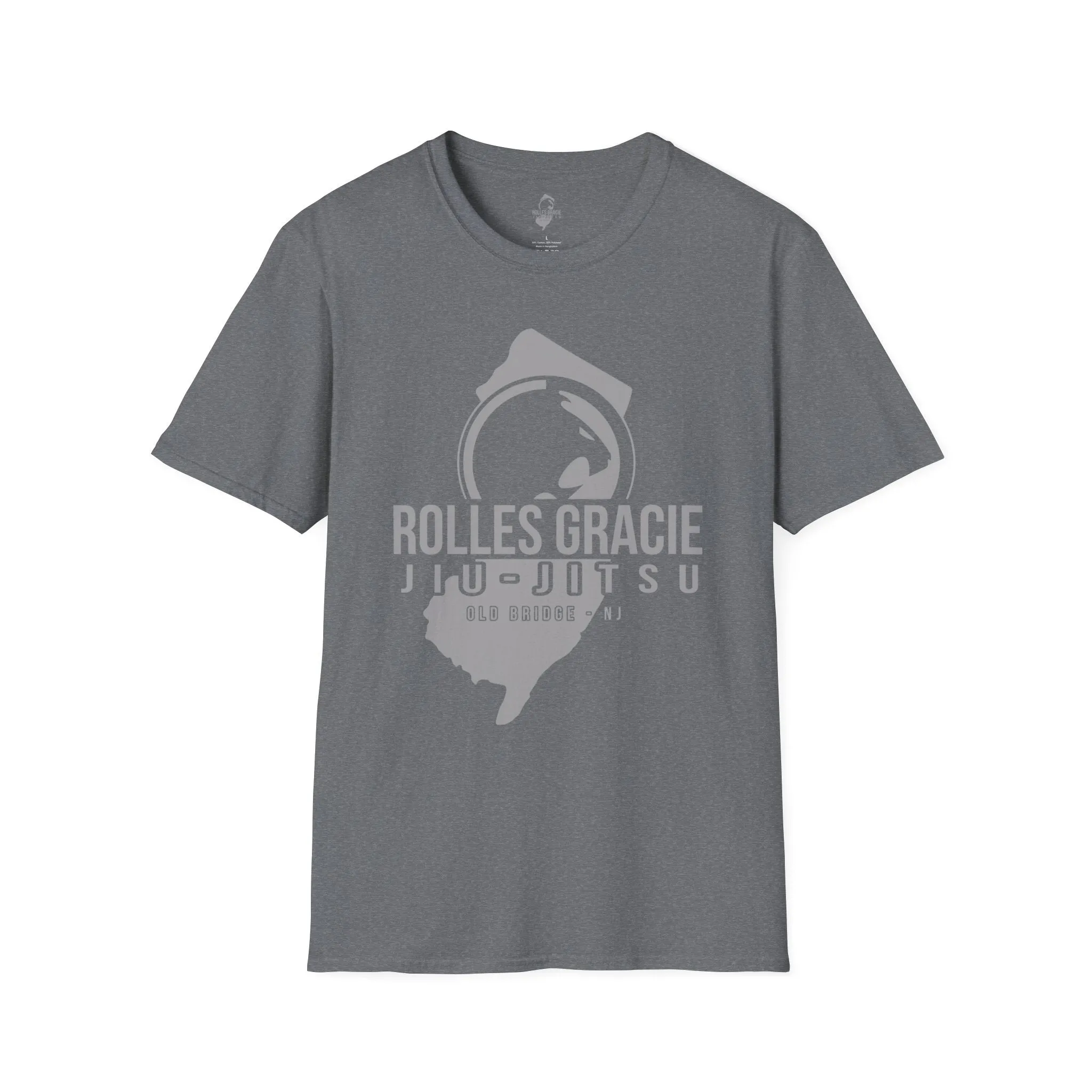 Rolles Gracie Jiu-Jitsu Unisex Softstyle T-Shirt - Grey Design