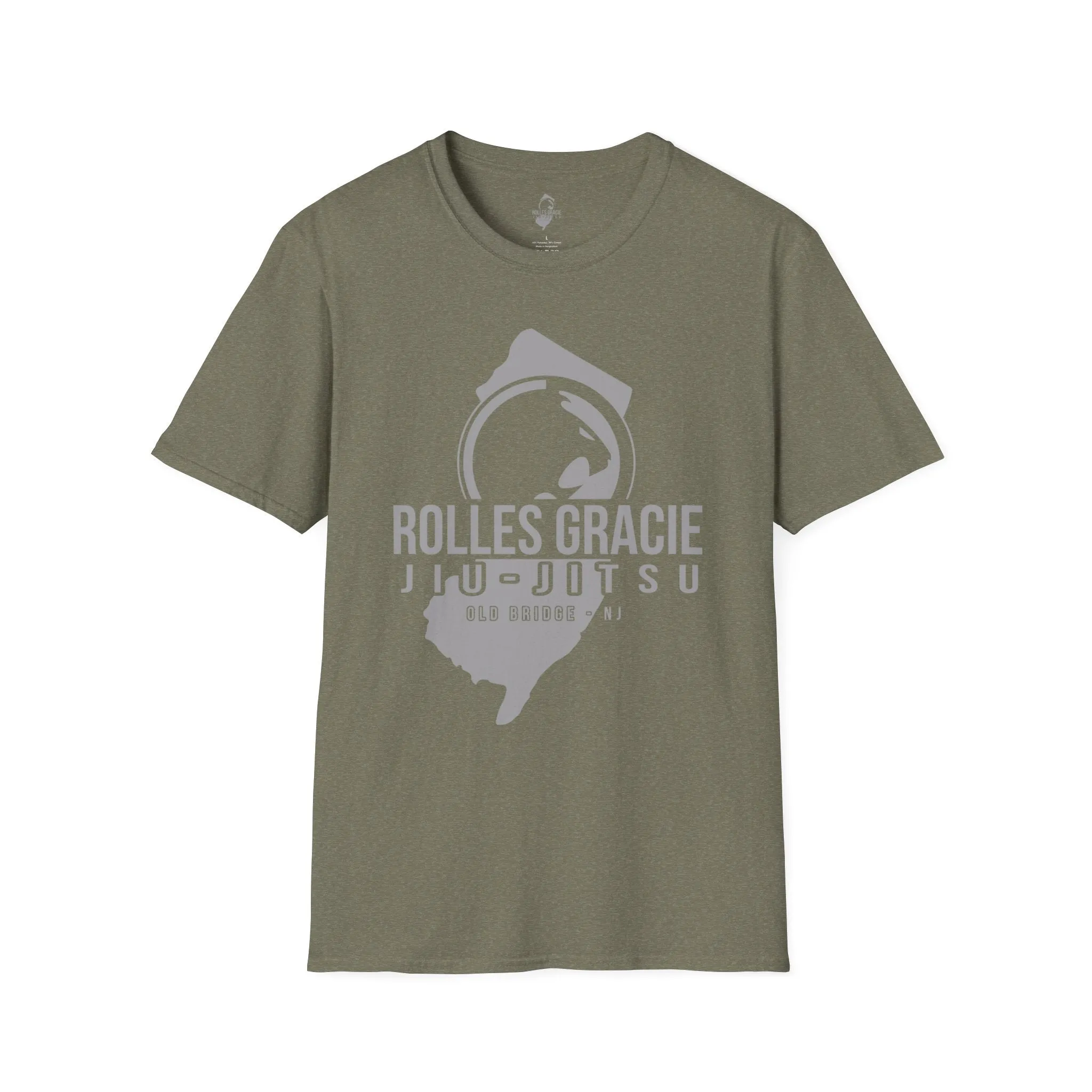 Rolles Gracie Jiu-Jitsu Unisex Softstyle T-Shirt - Grey Design