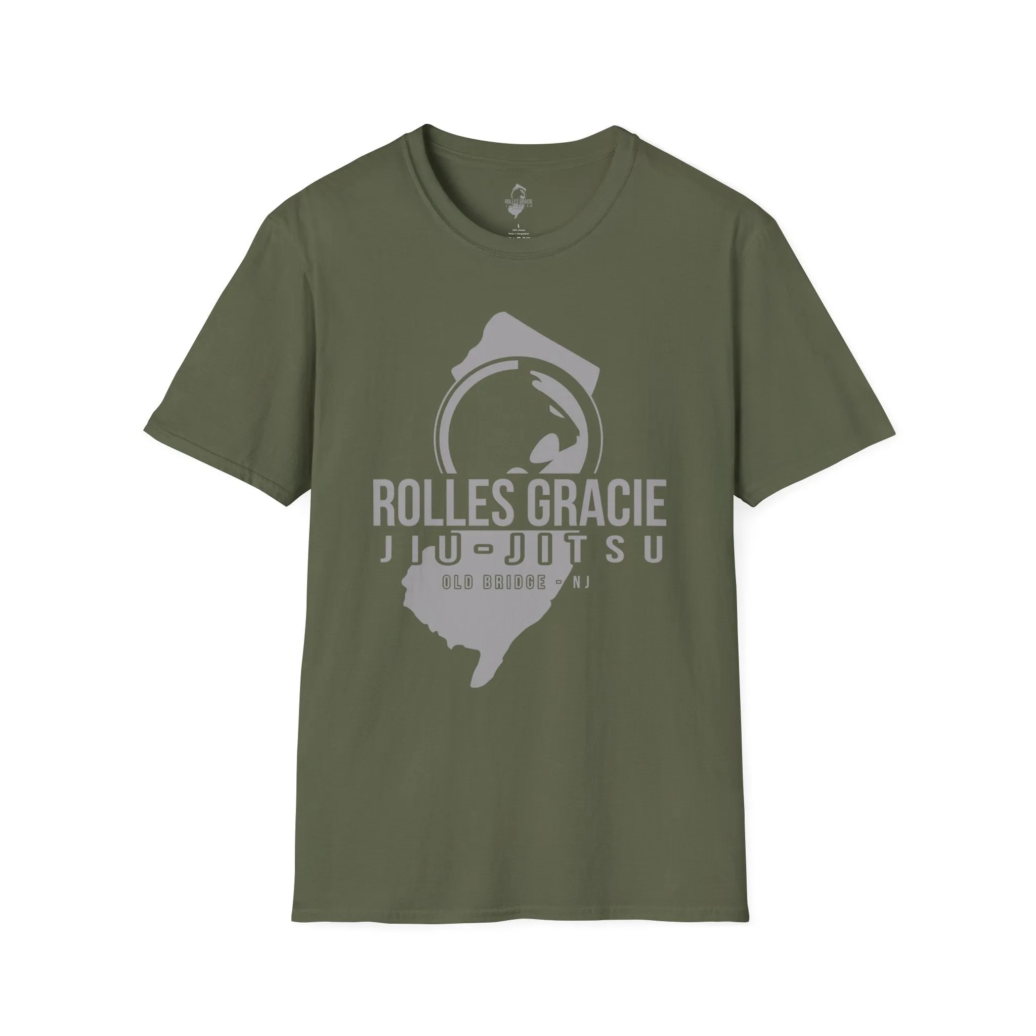 Rolles Gracie Jiu-Jitsu Unisex Softstyle T-Shirt - Grey Design