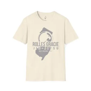 Rolles Gracie Jiu-Jitsu Unisex Softstyle T-Shirt - Grey Design