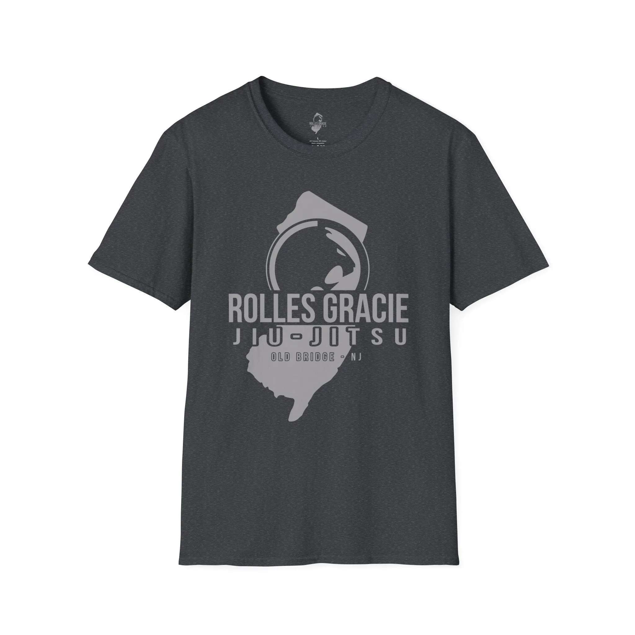 Rolles Gracie Jiu-Jitsu Unisex Softstyle T-Shirt - Grey Design