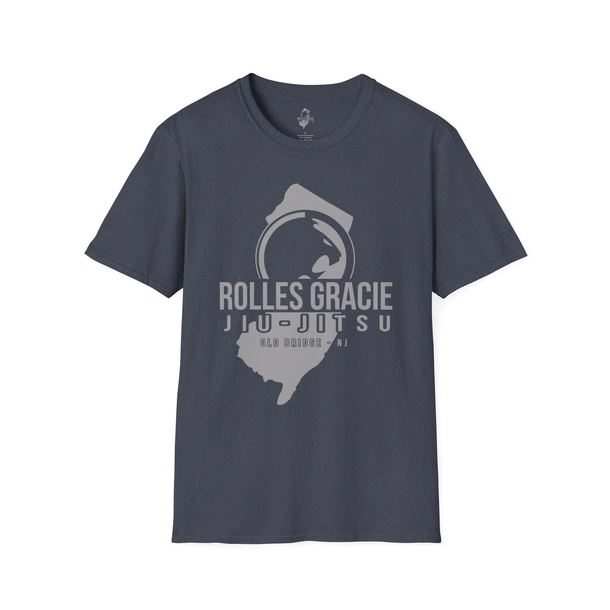 Rolles Gracie Jiu-Jitsu Unisex Softstyle T-Shirt - Grey Design
