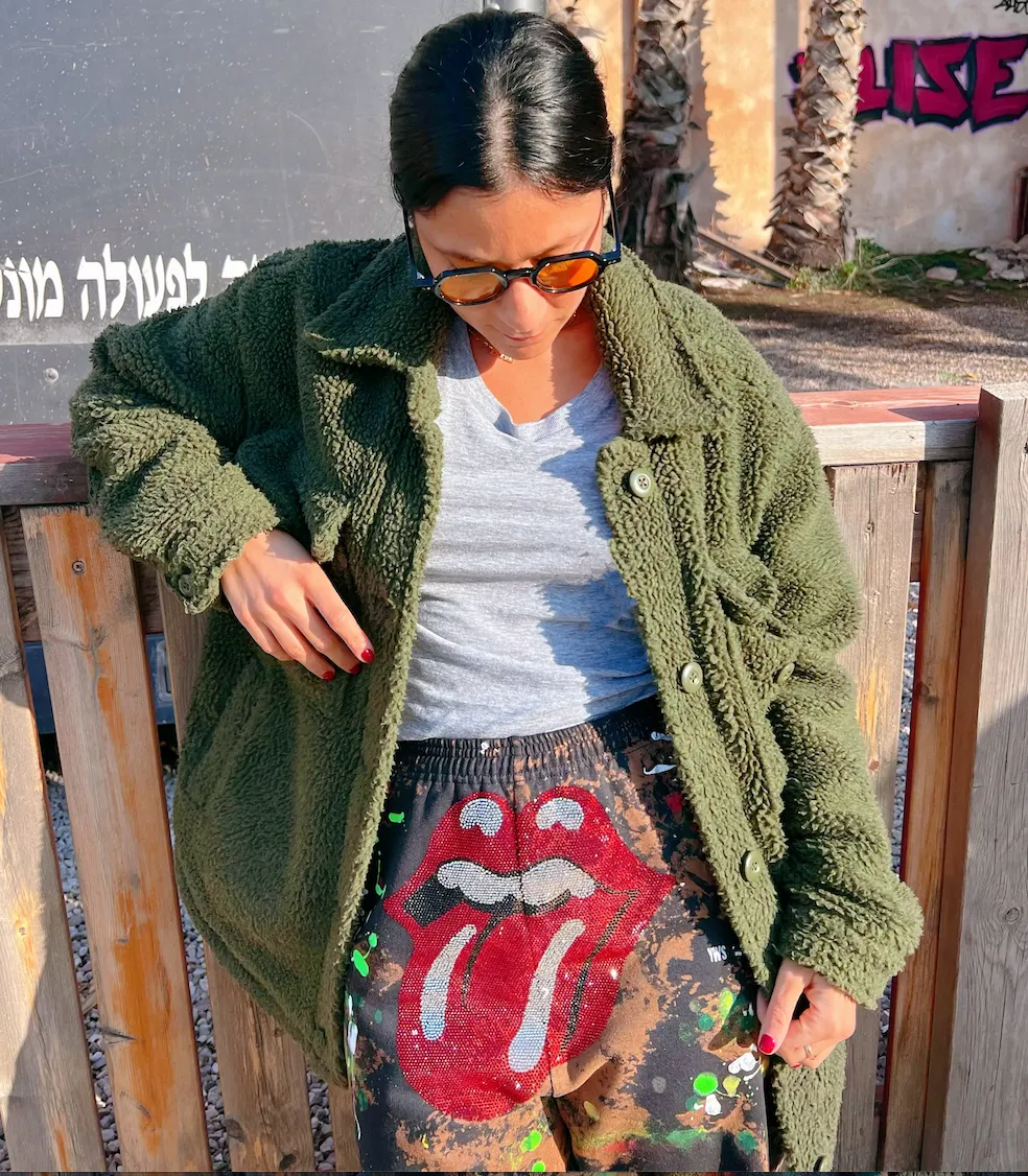 RS Embellished Black Bleach Paint Sweatpants