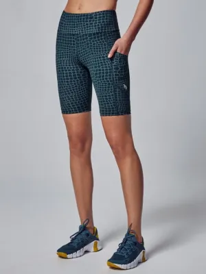 Running Bare All Star Reflective Bike Tights with Pockets - Teal